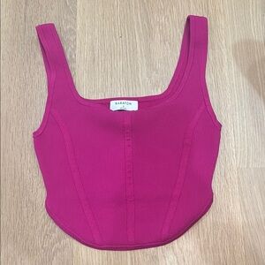 Aritzia Pink Sculpt Knit Bustier Tank Top